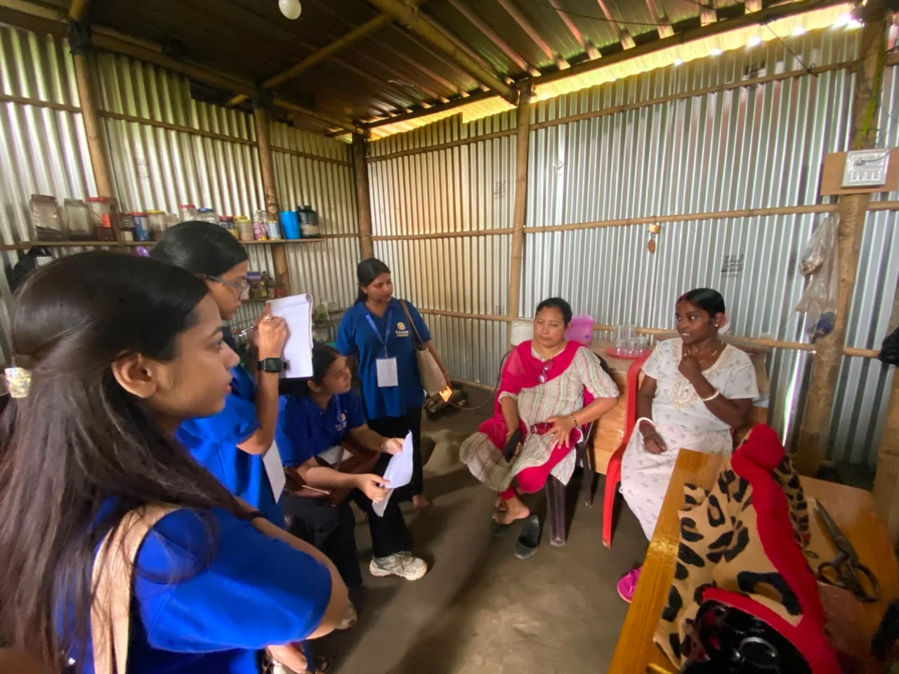 Intern conducting a community field survey