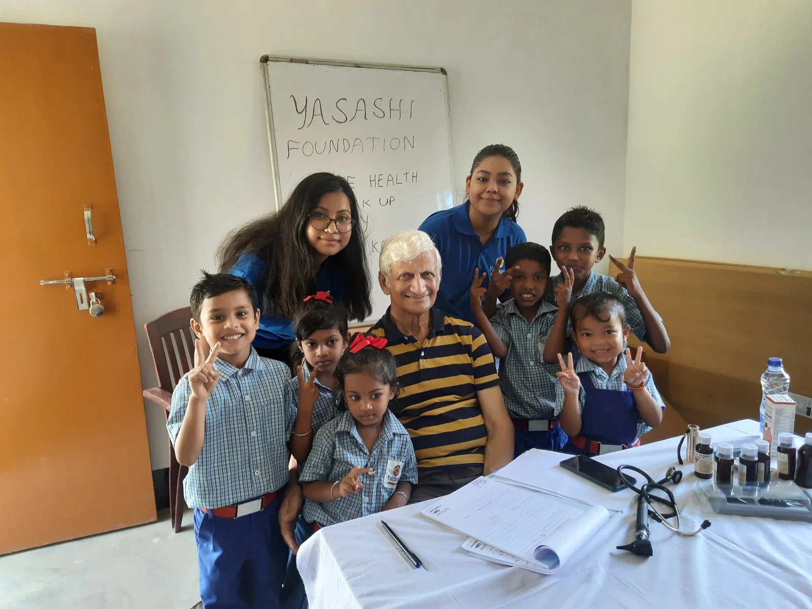 Interns participating in a health awareness activity